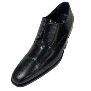 LIBERTYZENO Mens Black Genuine Leather Adults Lace Up Oxford Dress Shoes